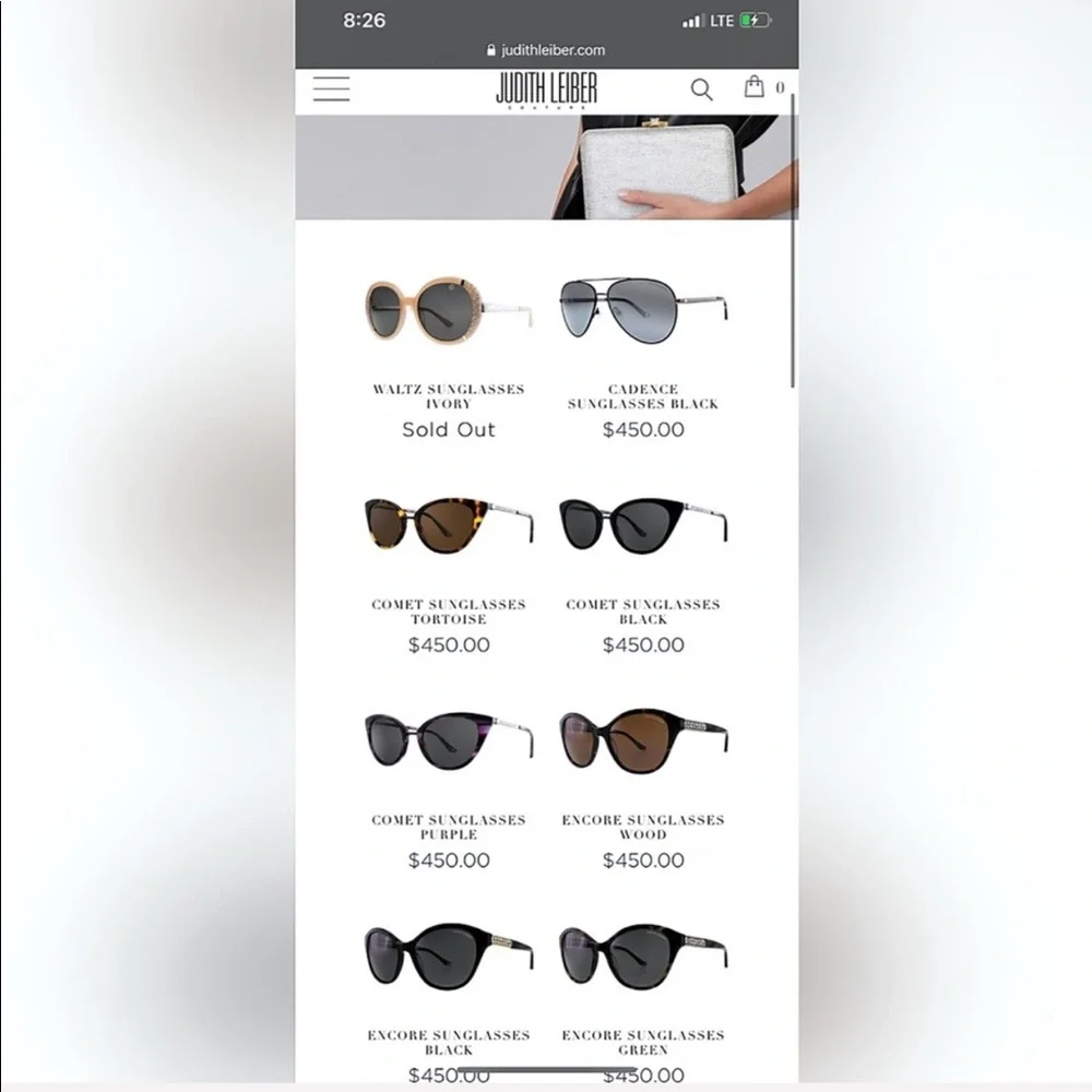 JL Judith Leiber Tortoise Butterfly Sunglasses